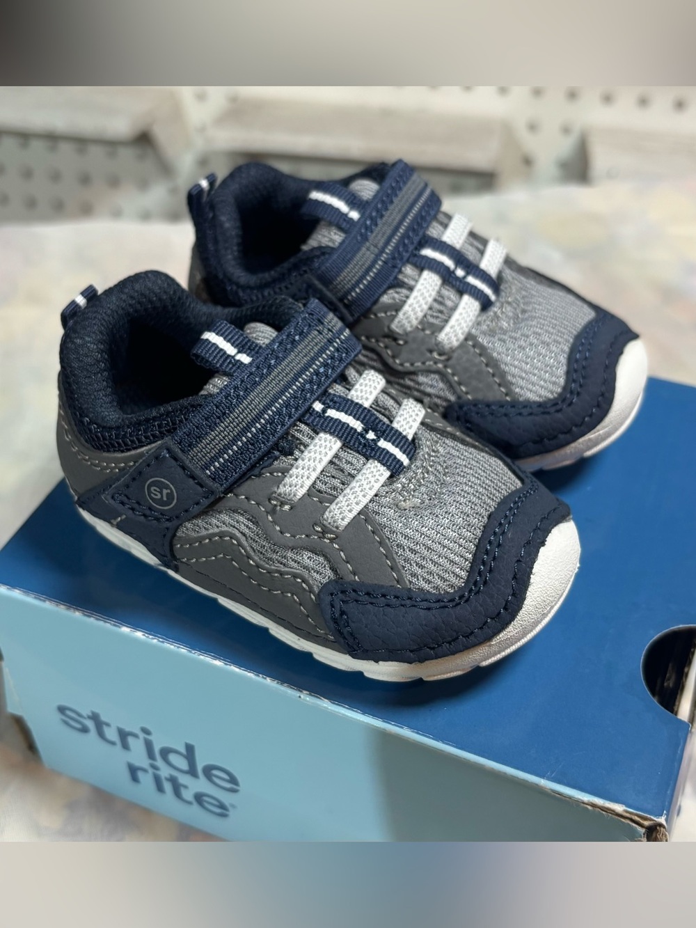 Stride Rite Navy and Gray Toddler Athletic Shoes